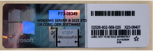 Windows Server 2025 Standard Sticker COA OEM